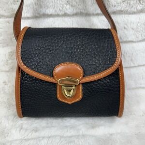 Vintage Dooney and Bourke "R 133" Little Lock Bag ~ Black / Tan ~ Excellent